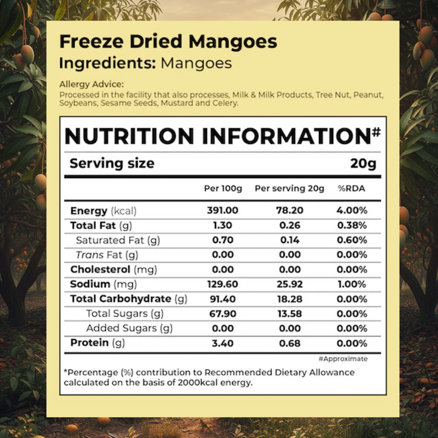 Freeze Dried Mango